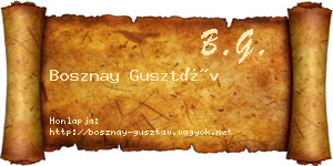 Bosznay Gusztáv névjegykártya
