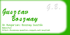 gusztav bosznay business card